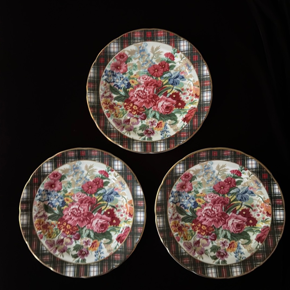 Ralph Lauren Hampton Floral Plates Set of 3
